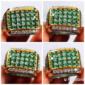 BATU PERMATA GREEN SAPPHIRE TABUR 24 MATA STAMPLE KRISTAL TOP LUSTER