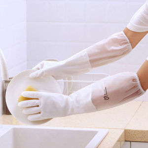 PVC Translucent Rubber Gloves Flexible Soft Anti-slip Reusable Waterproof Hands Care Dishwashing Cleaning Housework Kitchen Household Use