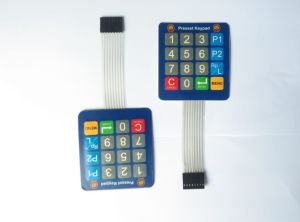 Keypad Membrane Custom 4x4 dengan Kabel Sambungan Panjang 35 cm Warna Hitam