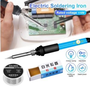 Electric Soldering Iron Kit Eighty Watt Rapid Heating Replaceable Tip Home Repair Electronics Diy Tool Set
