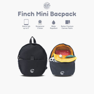 ATVA Girls Station Tas Ransel Cewek Mini Backpack Canvas Tas Sekolah Kuliah Finch Black