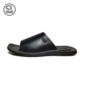 COD - SANDAL KULIT / SANDAL KASUAL PRIA COLLEY / HITAM HTM-SB1-038