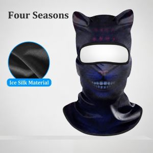 QINJUE Animal Pattern Balaclava Ice Silk Windproof Full Face Novelty Skin Friendly Eared Head Cover Cycling/Party/Outdoor
