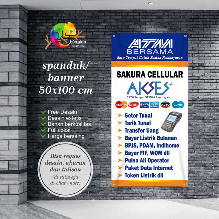Spanduk, Banner Mini ATM Bersama Kecil