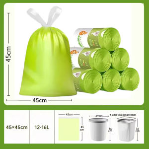 Nicedeal 100pcs Drawstring Garbage bag Wormwood-Mosquito Repellent Garbage bin bag