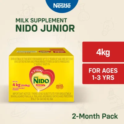 [ONLINE EXCLUSIVE] NIDO JUNIOR 1+ Milk Supplement Powder for Children 1-3 Years Old 4kg