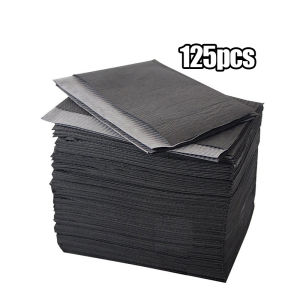 125pcs Black Tattoo Bib Disposable Tattoo Table Mat 33x45cm Waterproof Pe Protective Cover