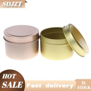 SDJZT Tự làm nến tròn lọ 4oz nhôm tins với nắp đậy Mẫu mỹ phẩm container lưu trữ tổ chức