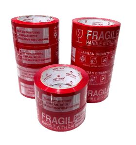 Harga Grosir ( 1pcs ) Lakban fragile WAJIB VIDEO UNBOXING 2"inch X45mm X100yard HOKI TAPE
