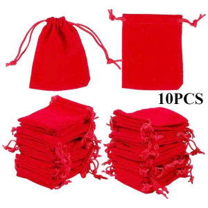 10PCS 7*9cm Velvet Bag Drawstring Pouch Jewelry Packing Wedding Gift Bags lip Candy Storage Bags