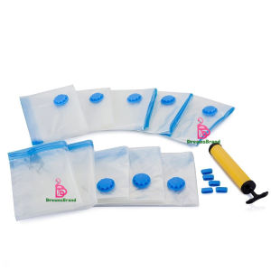 Bộ Túi Hút Chân Không 4 Túi Nhựa Đựng Đồ Nén 50X70Cm Tặng Kèm Bơm