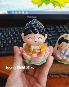 Bộ đôi tượng Phật Tổ Quan Âm chibi 7.3cm