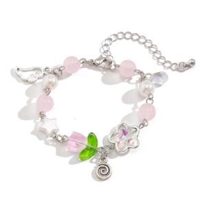 Sophisticated Flower Tassels Bracelet for Women Imitation Pearls Beaded Handchain Comfortable Wear Wristchain