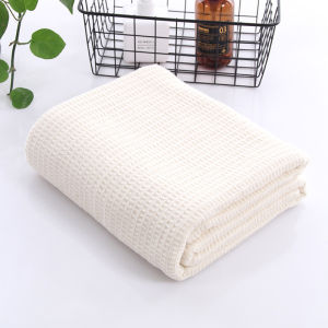 Cotton Waffle Sofa Throws Blankets Soft Skin-friendly Honeycomb Office Nap Blanket Summer Air Conditioning Blanket