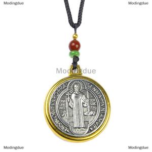 [COD] Modingdue Saint Benedict Medal Pendant Necklace Exorcism Charms Protection From Jewelry Gift