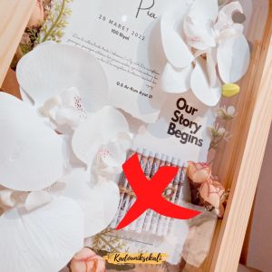 Simbolis Mahar Pernikahan White Flowers - Mahar Bingkai 3D Jati Belanda