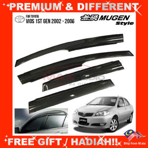 TOYOTA VIOS NCP42 2002 - 2006 MUGEN Door Visor Grade A Premium Acrylic Smoke Black Rain Guard Window Car Air Press