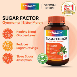 Holistic Way Sugar Factor with Gymnema & Bitter Melon – Supports Healthy Blood Sugar Levels & Glucose Metabolism — Vegan (60 Vegetarian Capsules per bottle)