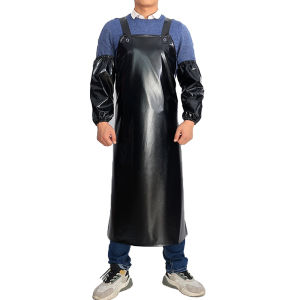 Apron PVC + Manset Lengan / Celemek Pelindung Oil-Proof Laboratorium Protection Aquatic