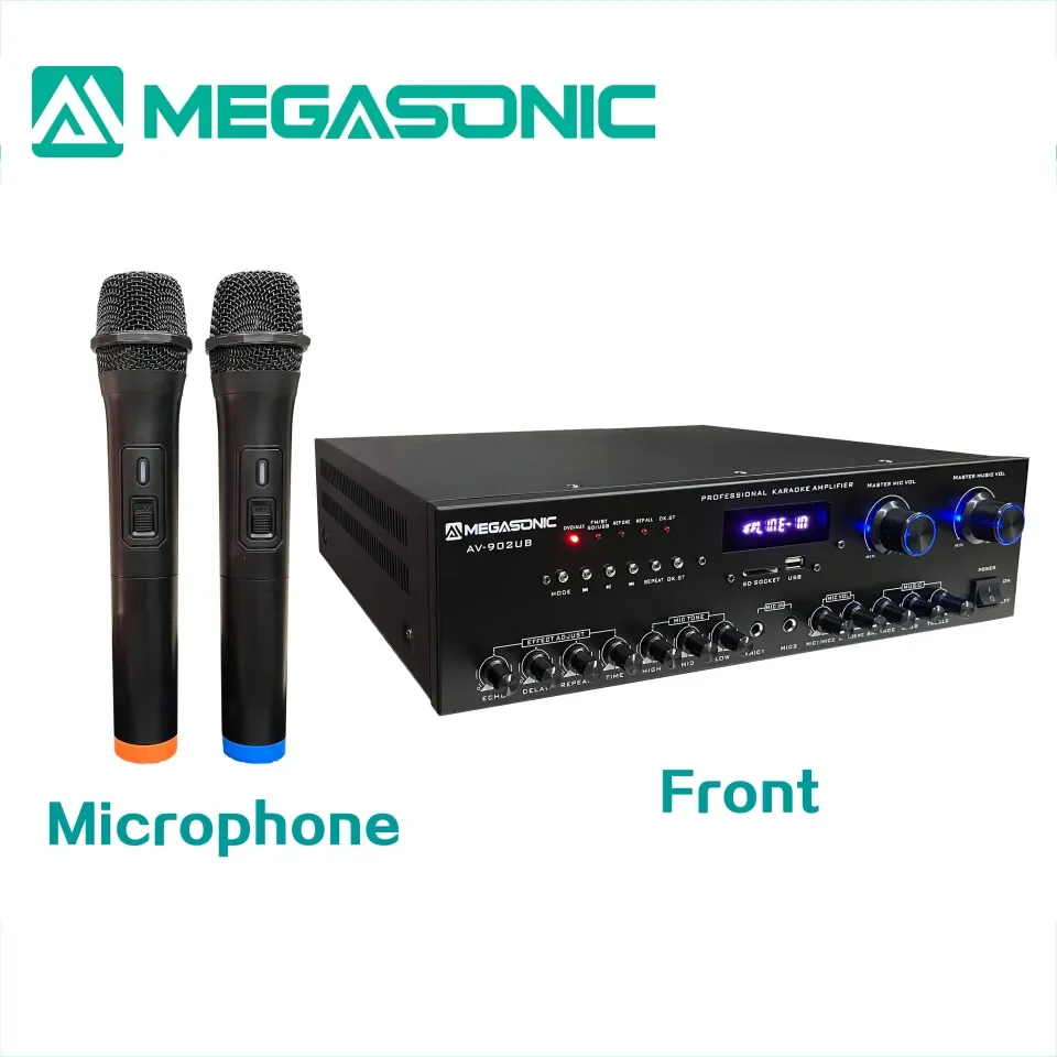 Megasonic Power Amplifier AV 902UB WITH WIRELESS MICROPHONES