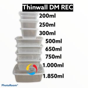 THINWALL MEREK DM KUALITAS TERBAIK/KOTAK MAKAN BENTUK PERSEGI PANJANG REC/KOTAK MAKAN PLASTIK DENGAN TUTUP /MIKA THINWALL/ TERMURAH UKURAN 200ML 250ML 300ML 500ML 650ML 750ML 1000ML ISI 25 SET WADAH DAN TUTUP - Lazada