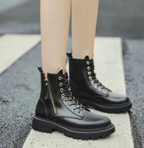 Martin Boots Womens English Style Versatile Thick Sole Motorcycle Short Boots Spring and Autumn Single Boots