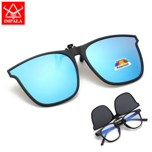 IMPALA PG2072W Thời trang phân cực có thể tháo rời kẹp kính trên ống kính 180 độ xoay Flip-up Kính mát ngăn tia UV tròng kính đổi màu theo ánh sáng kính kẹp phân cực-up tròng kính cho Nam Nữ Kính đọc sách và mắt kính cận 180 ° lật trên ống kính
