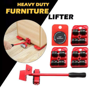 GIVA Heavy Duty Furniture Lifter Transport Tool Furniture Mover set 4 Move Roller 1 Wheel Bar for Lifting