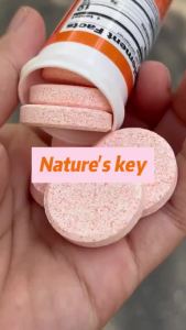 Ready stock 🇲 🇾 Natures Key Effervescent D3 1000mg VC 10mg Zinc Triple Immune Boost Antioxidant Promotes Collagen Natural Orange Flavor 10Tabs