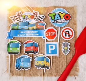 Topper Kue Custom Nama Karakter Tay0