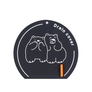 MUKANG Polar bear Floor Drain Cover Cartoon Pattern PVC Sink Drain Cover Multifunction Sealing Sink Strainer Kitchen