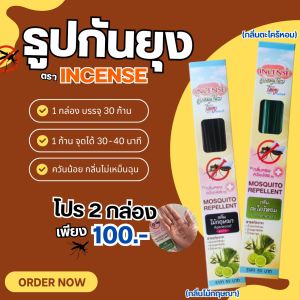 **เซท 2 กล่อง 100 ** (คละกลิ่น) ธูปสมุนไพรไล่ยุง ตรา Incense  ไล่ยุง-แมลง ไม่เป็นอันตราย กลิ่นหอม ไม่ฉุน