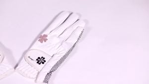 1 Pair of Gloves Women Golf Gloves Outdoor Sports Ladies PU Leather Silicone Anti-Slip Particles Left and Right Hand Breathable Gloves