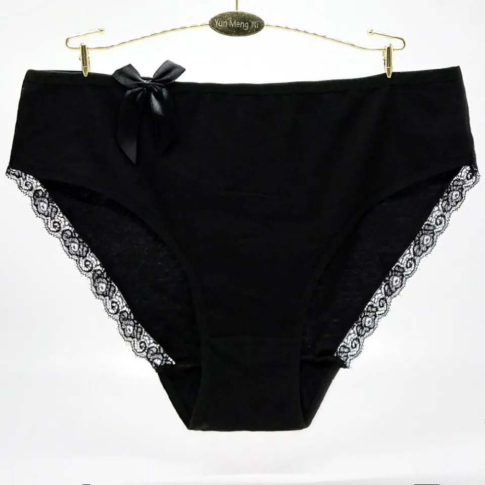 6 pieces/lot Cotton panties women underwear plus size briefs high waiste panty  female underpant woman Intimates girl lace bow