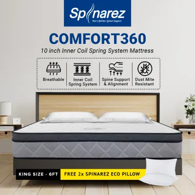SpinaRez Comfort360 Mattress 10 inch Inner Coil Spring System (King/Queen/Super Single/Single)