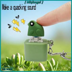 [miqiangzi] Frog Croaking Fidget Toy Keychain With Colorful Lights Stress Reliever Anxiety Sensory Fun Animal Sound Button Toy