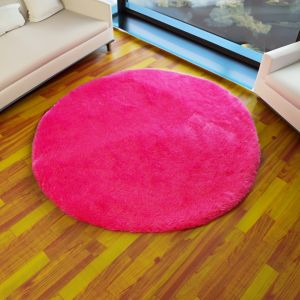 Karpet bulu bulat empuk diameter 100 tebal 3.5cm isi busa Royal foam  aesthetic mewah LP