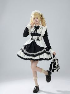 Sản Phẩm Mới Người giúp việc hoàn hảo COS Trang phục hầu gái có tay áo tháo rời trang phục Lolita trang phục livestream của người nổi tiếng trên mạng.