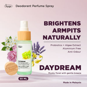 HYGR [Daydream]  Deodorant Spray Perfume Refillable Neutralise Body Odour Long Lasting Aluminium-Free Non Sticky