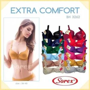 3Pcs BH/BRA WANITA SOREX 3262 PAKAI KAWAT DAN PAKAI BUSA CUP BESAR UKURAN 36-42 / Sorex Underwear