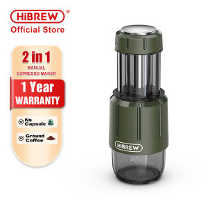 HiBREW เครื่องทำกาแฟมือจับแบบพอร์ตेबิล 2 ใน 1 เข้ากันได้กับผงกาแฟ และแคปซูลกาแฟนেসเปรสโซ มีประสิทธิภาพหลากหลายใช้งานได้ที่ภายนอก การแคมป์ การท่องเที่ยว และสำนักงาน รุ่น H4D