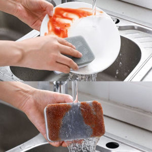 {ABU} Sponge Busa 2 Sisi Serbaguna / Spons Cuci Piring Penghilang Kerak / Double Side Magic Spons / Busa Cuci Piring Dapur / Spons Abu Dua sisi Anti Minyak