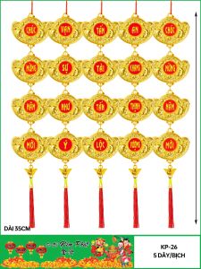 5 dây Quạthoa mai túi tiền 40 cm cả dây trang trí tếtlàm tỏidây treo tết 2025khánh tết