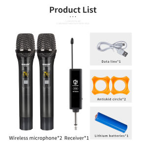 G-MARK X720 wireless microphone handheld rechargeable microphone dynamic simple pairing receiver metal body working range 30 meters can adjust the frequency used in weddings churches meetings homes