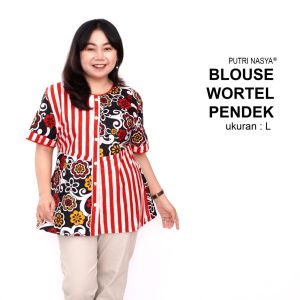Blouse Big Size Batik Wanita Atasan Batik Lengkap S-M-L-XL-2L-3L-4L-5L-6L-7L