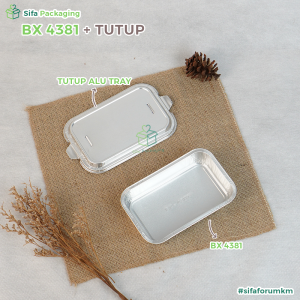 Alumunium Foil Tray Cup BX 4381 + Tutup Macaroni Schotel Pastel Tutup Lasagna Mentai Rice Klapertart isi 125 pcs