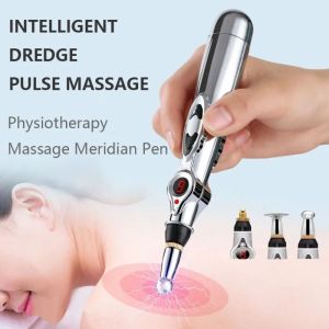 THREADJOY Acupuncture Electronic Acupuncture Pen 2/3/5 Heads Safe Electric Massage Pen Full Body Massage 9th Gear Acupuncture Point Pen Neck