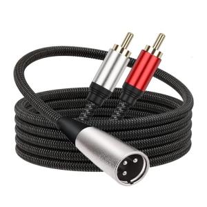 2RCA để xlrs auxs cáp xlrs Nam để 2RCA Nam Bộ chuyển đổi tai nghe y Splitter dây âm thanh nổi cho máy tính bảng