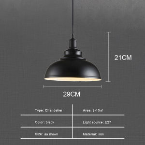 Free Bulb Pendant Light Retro Industrial Iron Pot Hanging Light Metal Adjustable Chandelier For Dining Room Bar Kitchen Aisle Decorative Lighting