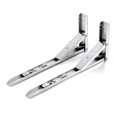 2Buah 8inch Siku Lipat Bracket Braket Engsel Siku Lipat Ambalan Meja Dan Dinding Bobot 65 Kg